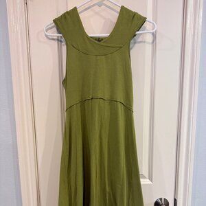 Prana Alana Organic Cotton Blend Built In Bra Hooded Stretchy Outdoor Dress Sz M